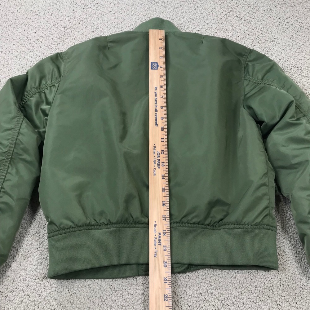 Everlane Bomber‎ Jacket Olive Green Nylon Full Zip Flight Coat Womens XS - Picture 8 of 8